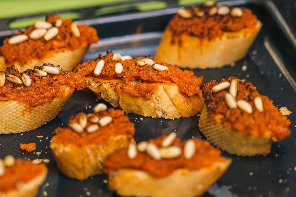 One of the tapas from our team building acitivites with sobrassada and honey